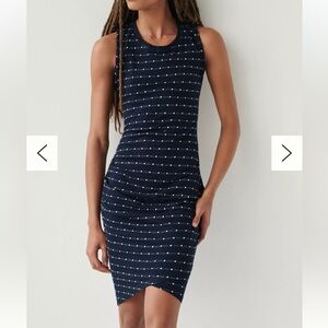 Anthropologie Saturday Sunday Caryn Navy Blue and White Mini Dress size XS